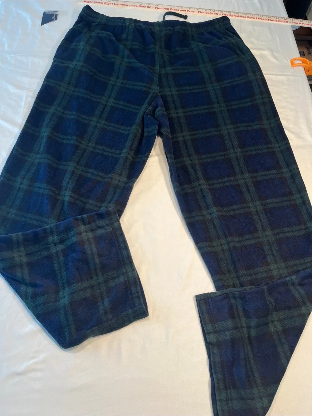 Meeting Street Fleece Pajama Pants Men’s L NWT Blue Green Plaid Lounge Sleepwear